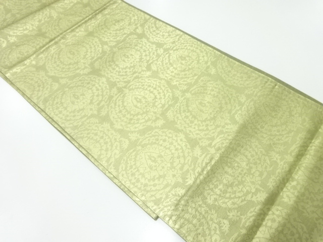 アンティーク　抽象草葉模様織出し袋帯（材料）